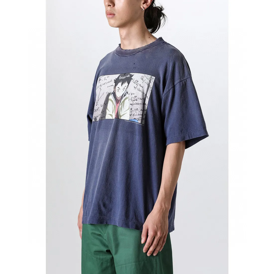PLUTO x SAINT Mxxxxxx PLUTO SS TEE/Pluto co-branded retro tee Pluto distressed hole short sleeves Washed blue S-XL The washing and destruction process have reached the highest peak in the brand's history The real thing is quite acceptable This tee is derived from Osamu Tezuka's landmark masterpiece Customized original consistent main mark/wash mark Original consistent cylindrical OE yarn fabric